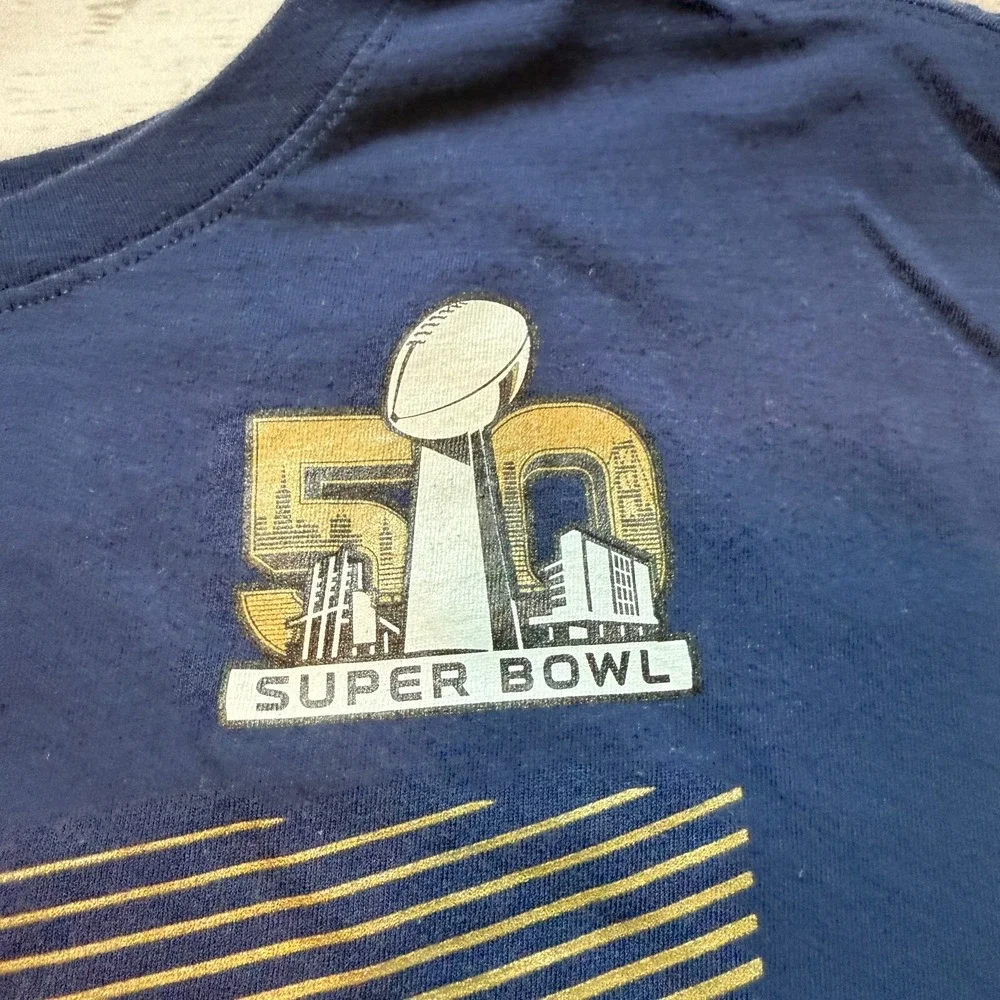 The Nike Tee Denver‎ Broncos NFL Shirt Super Bowl 50 Blue Men's Size XXL